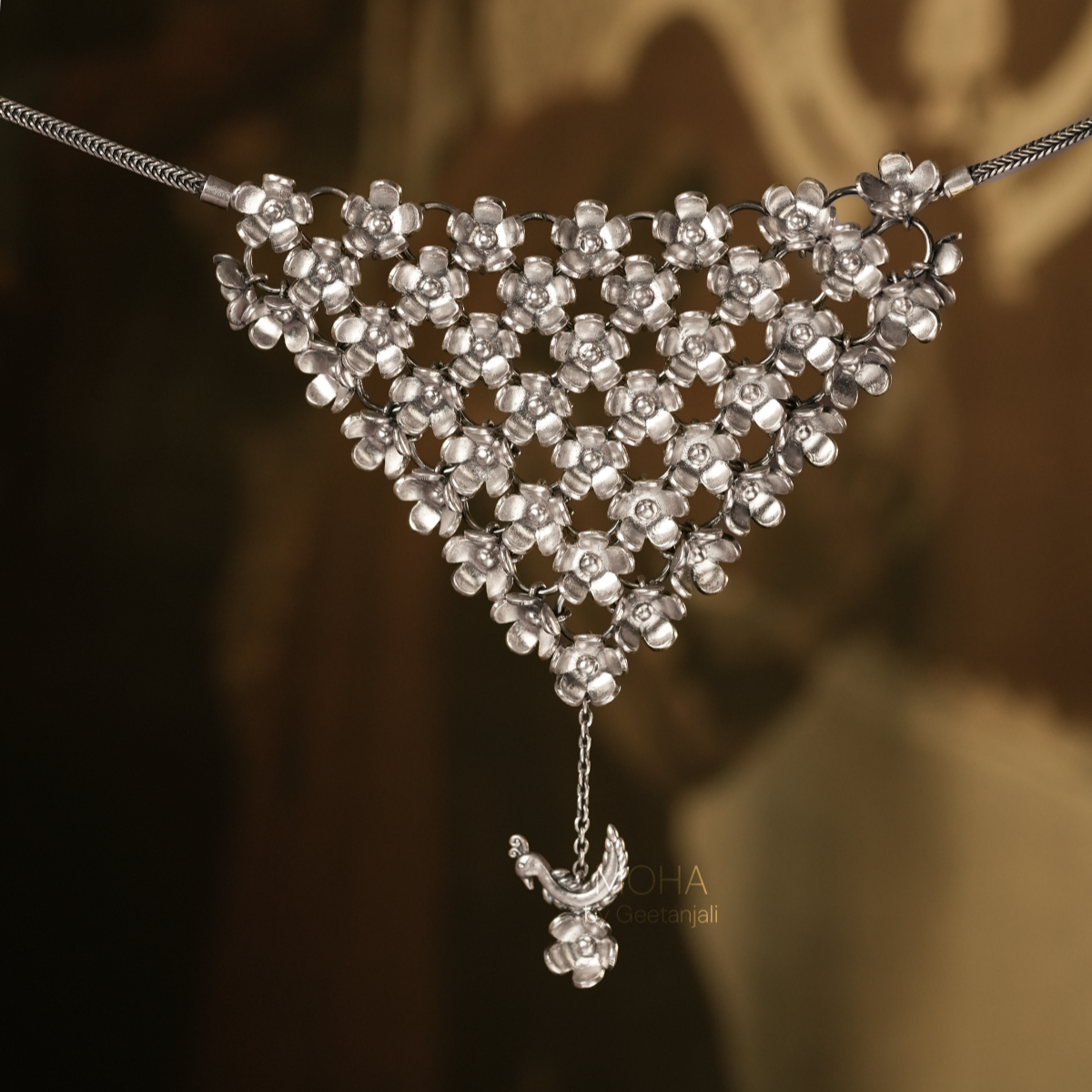 Mogra Silver Necklace by MOHA