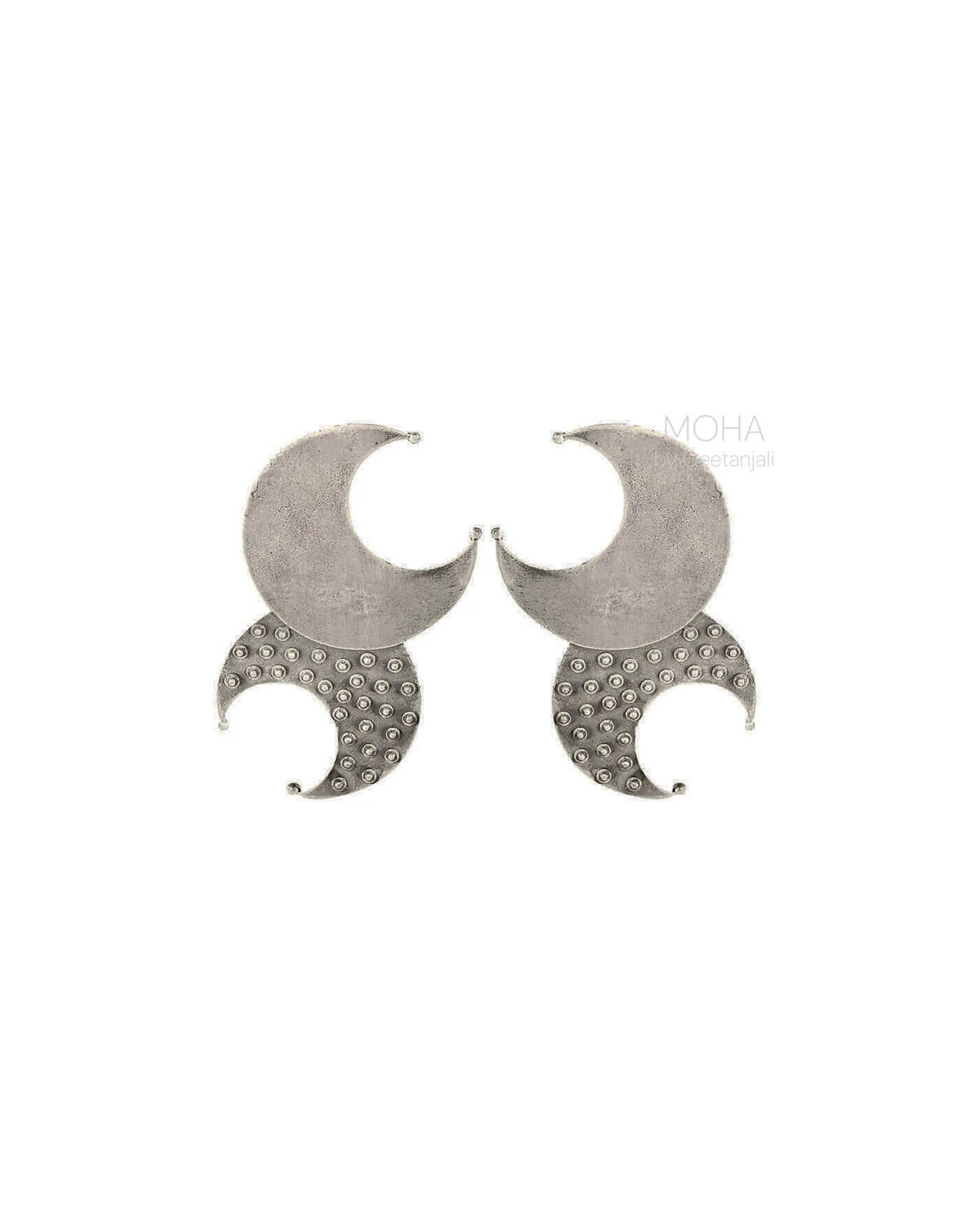 Moon Dangle Silver Earrings by MOHA