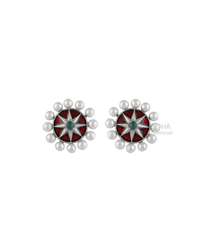 Moti Chakra Silver Toe Rings By Moha
