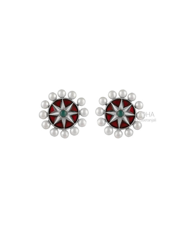 Moti Chakra Silver Toe Rings By Moha