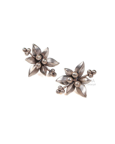 Nargis Silver Stud Earrings by MOHA