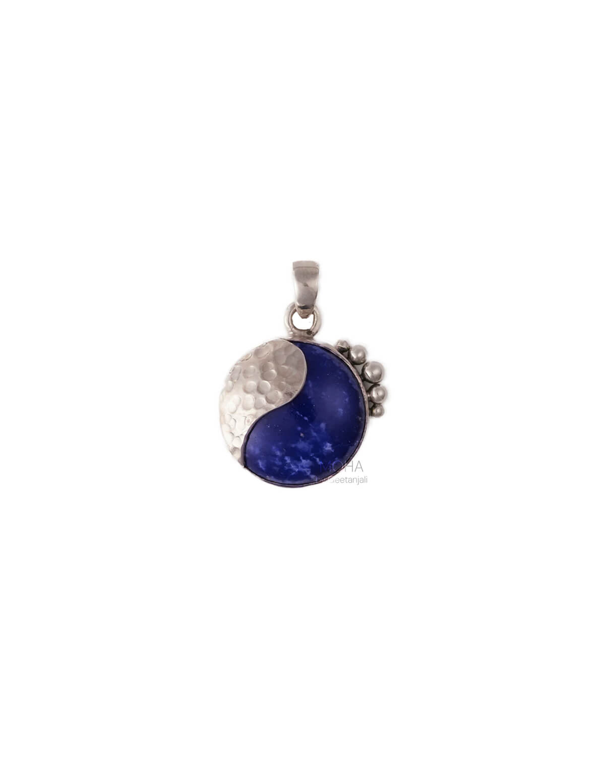 Neel Silver Pendant with Lapiz Lazuli Stone by Moha (Only Pendant)