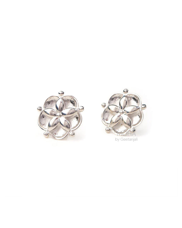 Nilaya Silver Stud  Earrings by MOHA