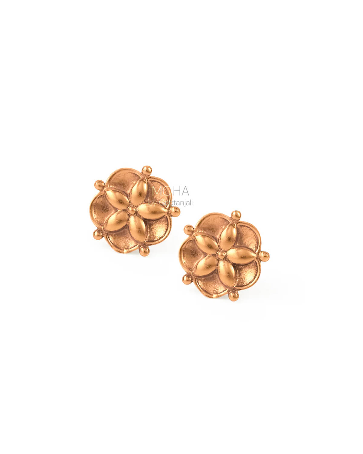Nilaya Silver Stud Earrings by MOHA (Gold Plated)