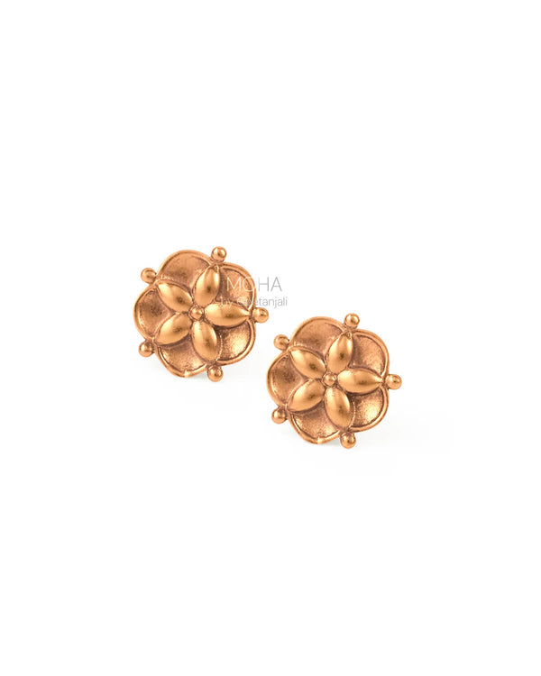 Nilaya Silver Stud Earrings by MOHA (Gold Plated)