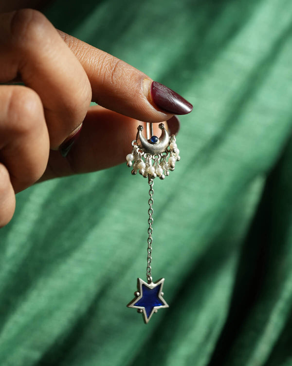 Noorani Silver Sui Dhaga Earrings by MOHA