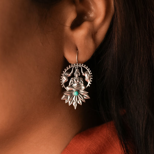 Padmalakshmi Silver Earrings/Bugadi by MOHA