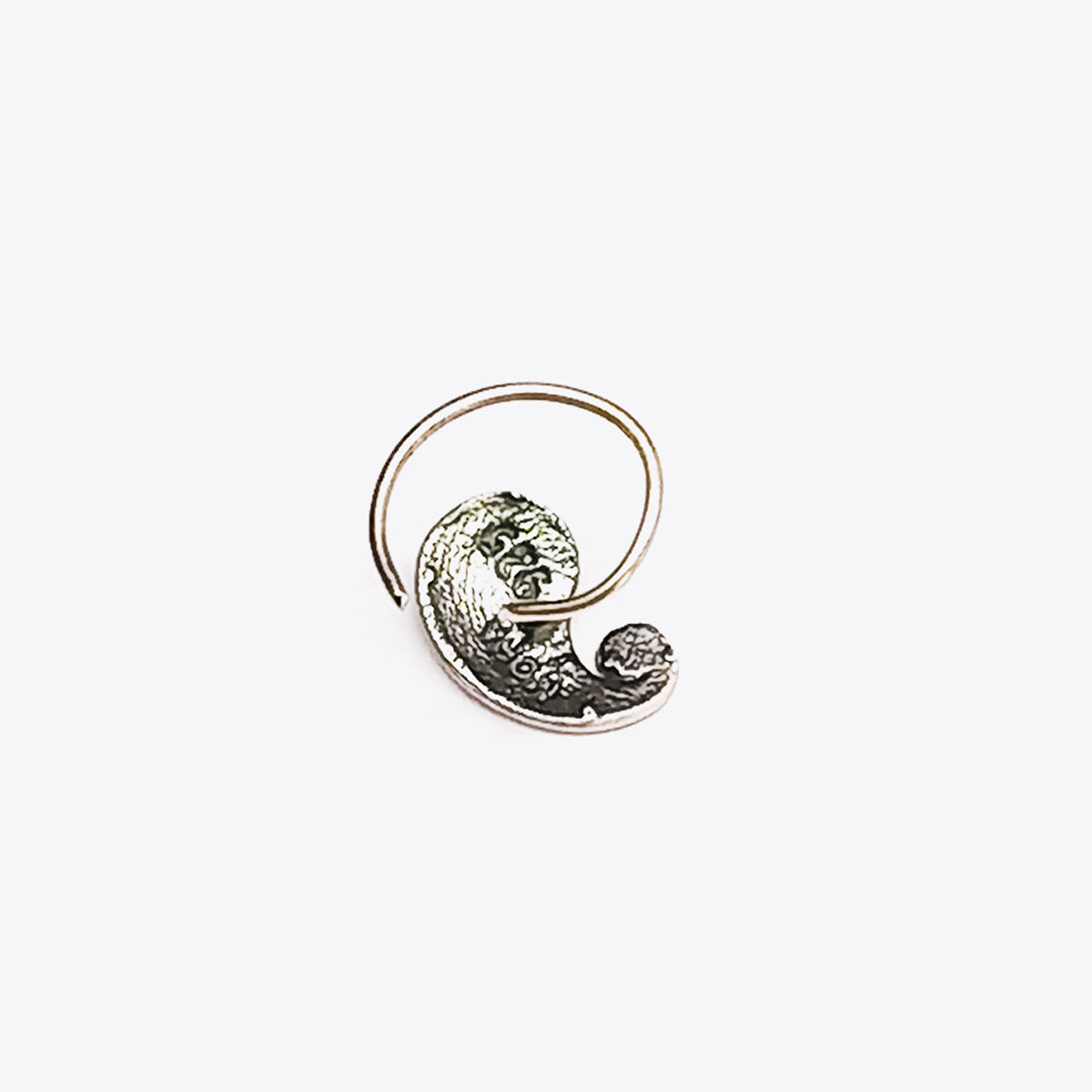 paisley silver nose pin pierced by moha