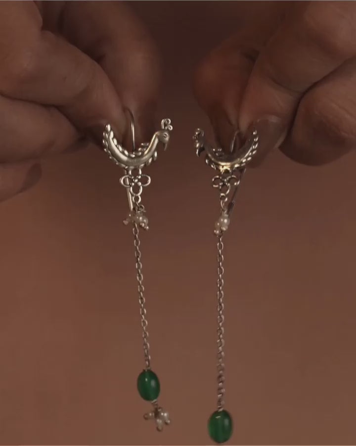 Mor Silver Sui Dhaga Earrings by MOHA