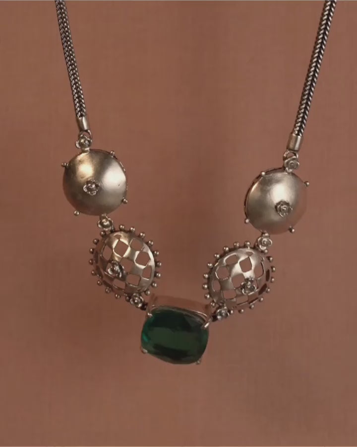 Jharokha Silver Necklace by MOHA