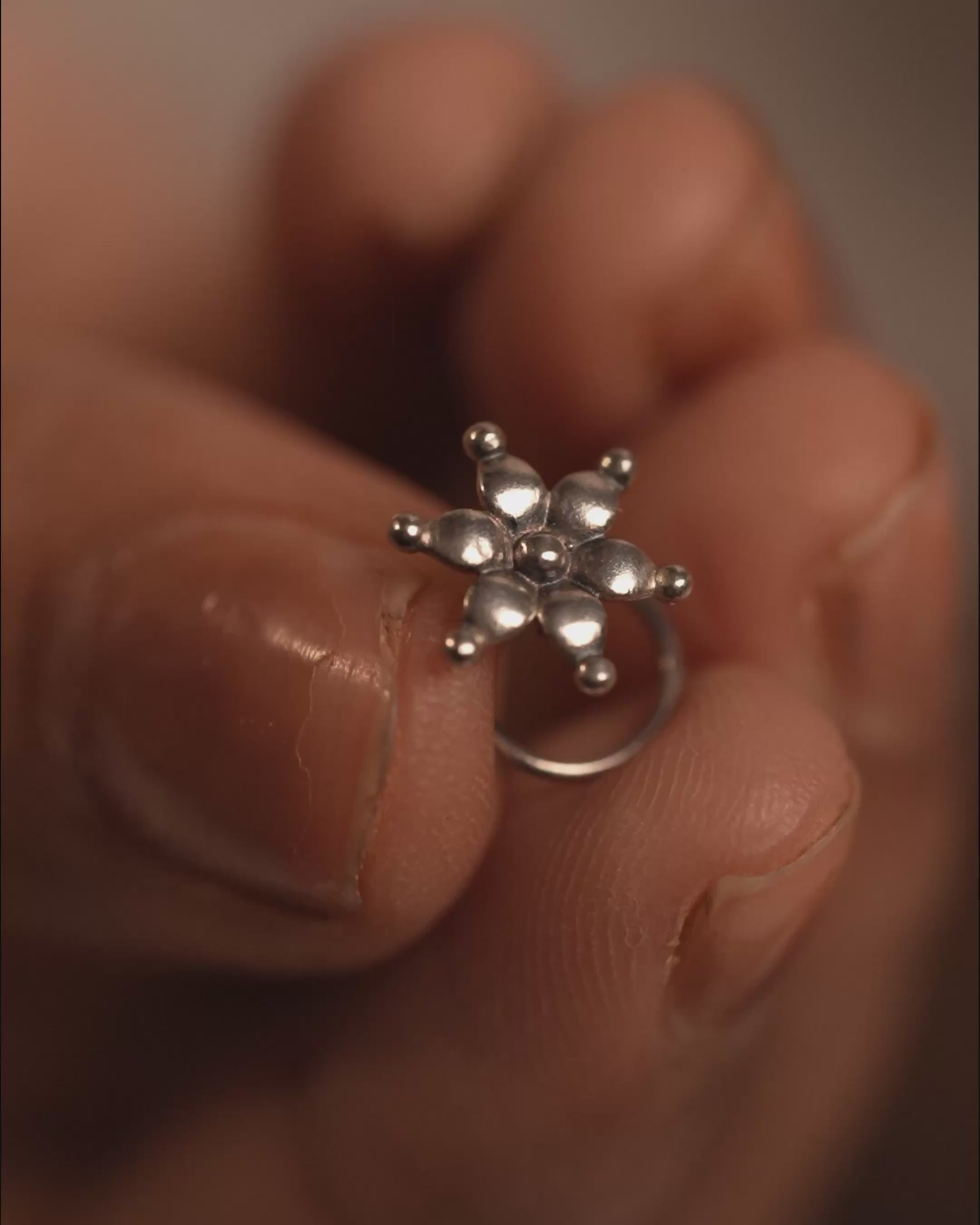 Kumud Silver Nosepin Pierced by MOHA