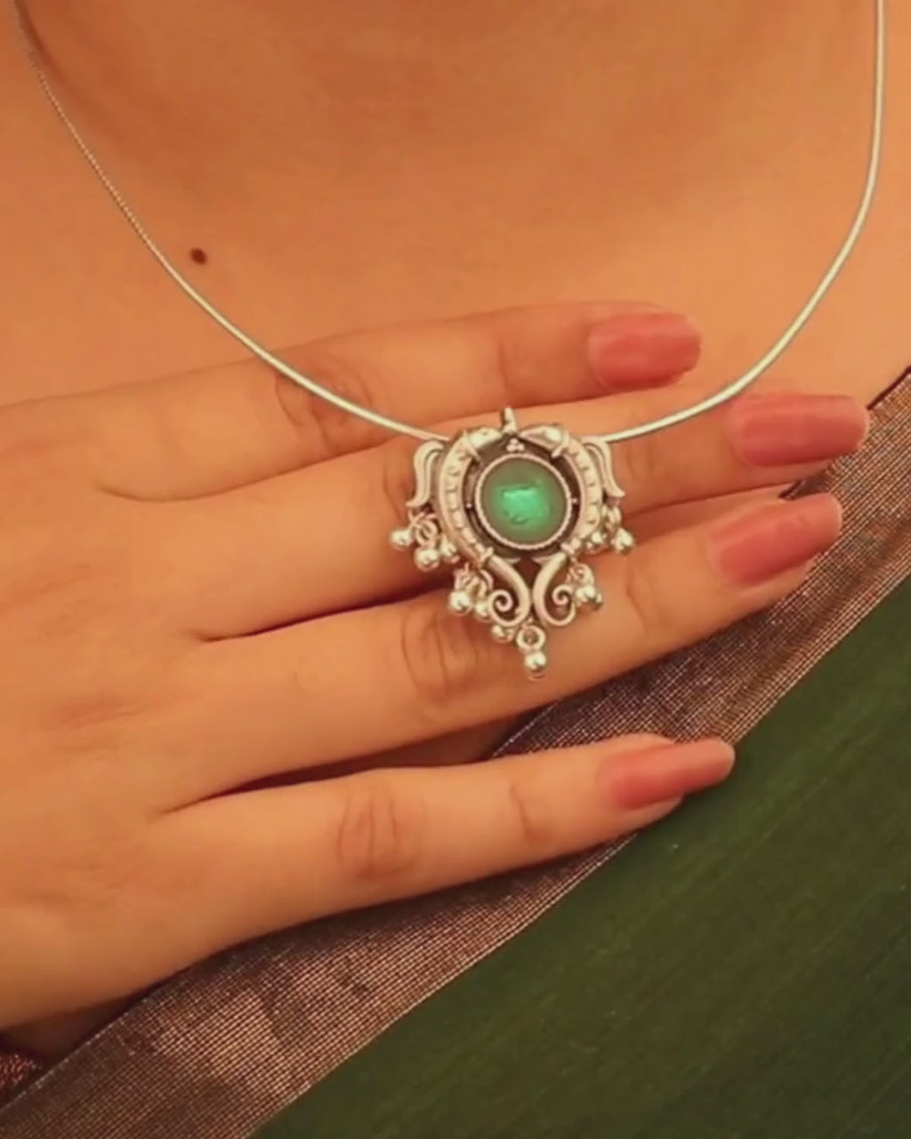 Matsya Silver Pendant with Chain by MOHA