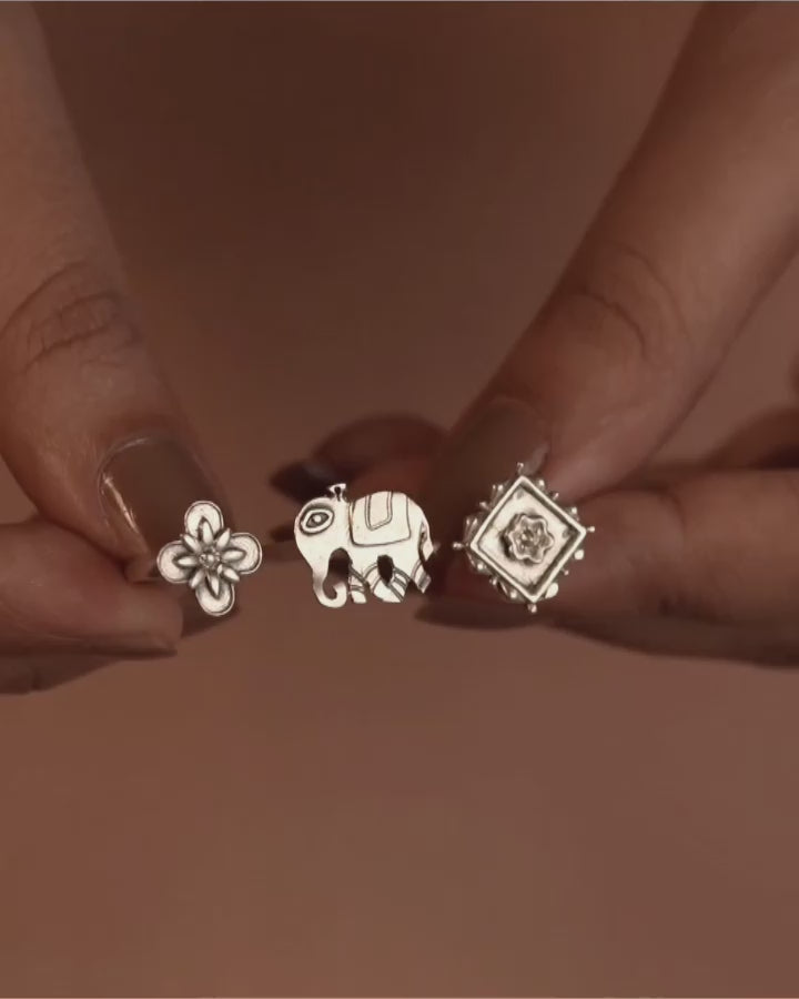 Haathi Silver Finger Ring by MOHA