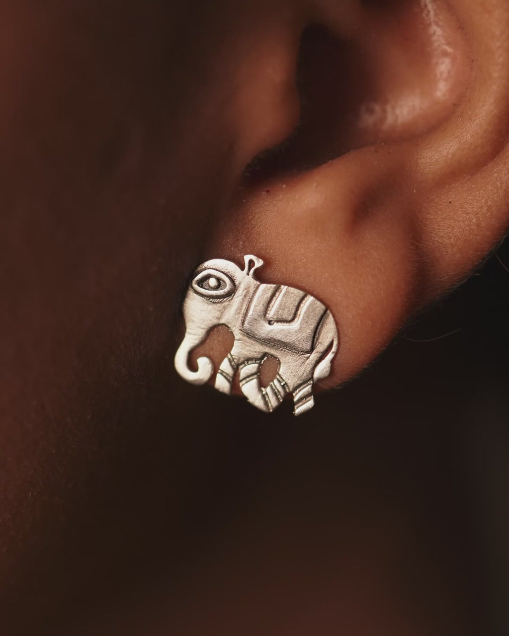 Gaja Silver Stud Earrings by MOHA
