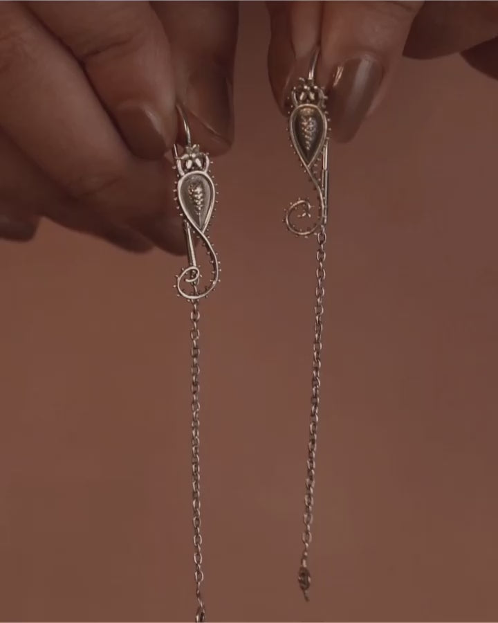 Bichchhu Silver Sui Dhaga Earrings by MOHA