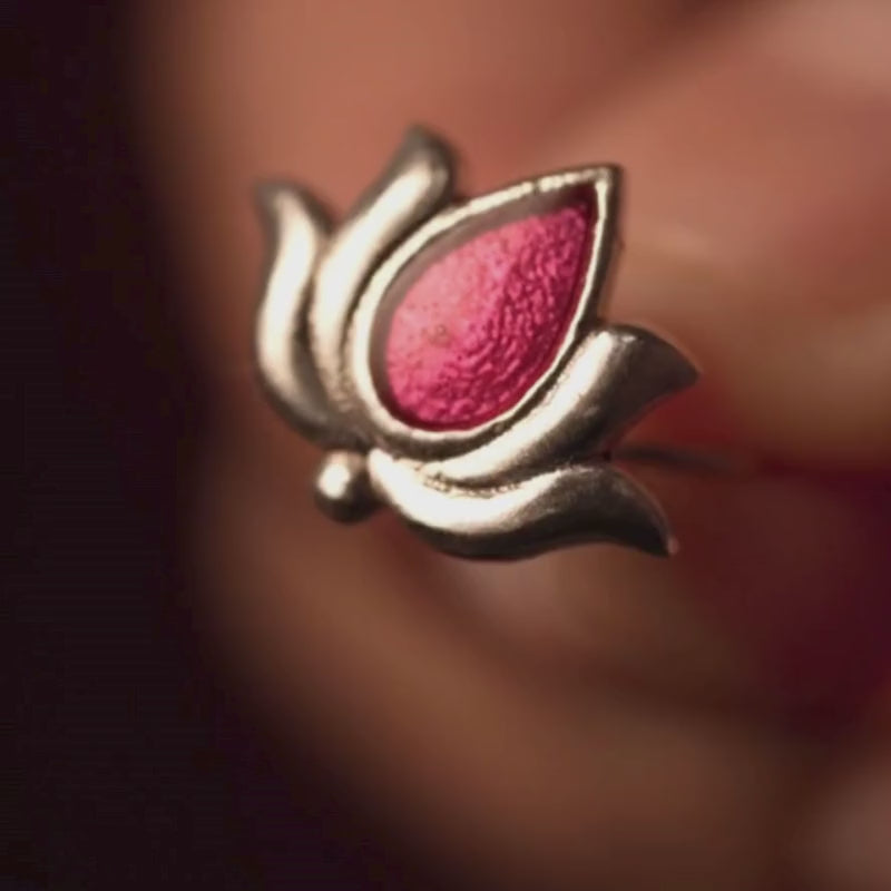 Kamal Silver Nosepin Pierced by MOHA