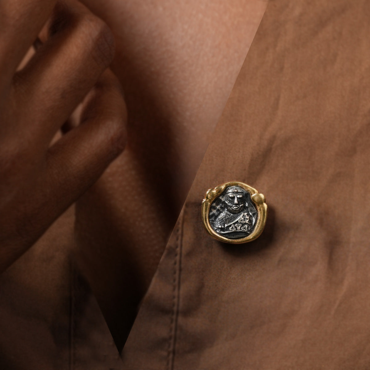 priest king silver brooch pin by moha