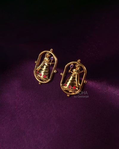 Radha Stud Silver Earrings By Moha