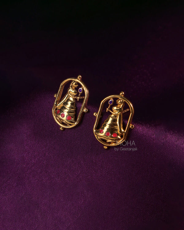 Radha Stud Silver Earrings By Moha
