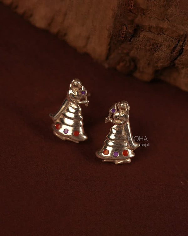 Radhika Silver Stud Earrings by MOHA