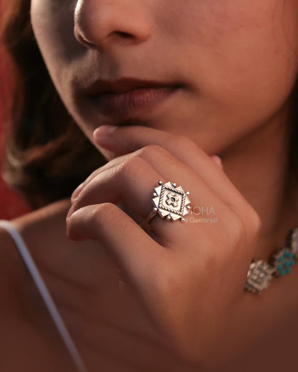 RatnaShakha Silver Finger Ring by MOHA