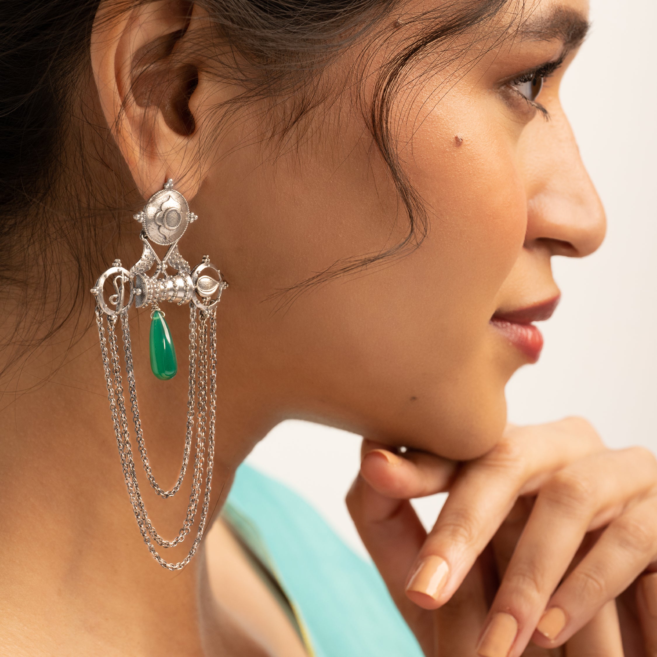 ribbon silver earrings by moha