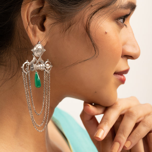 Ribbon Silver Earrings By Moha