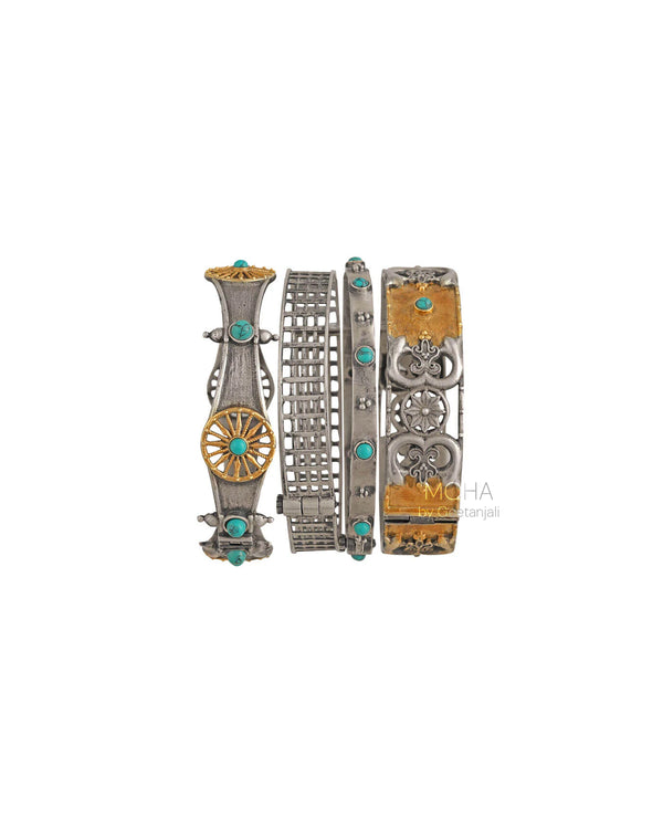 Sanchi Silver Bangles Set by MOHA
