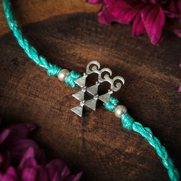 Saraswati Silver Rakhi by Moha