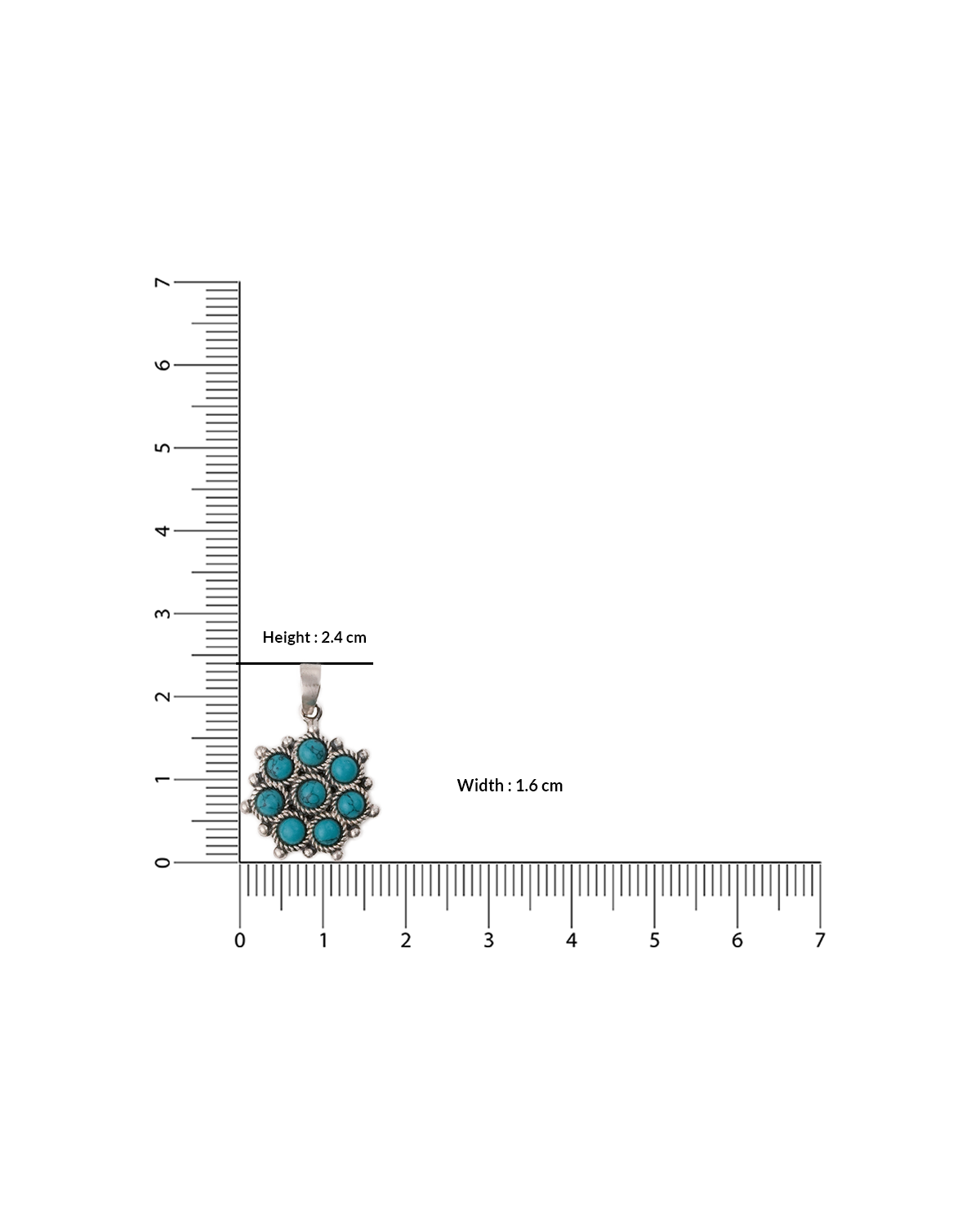Adaa Turquoise Silver Pendant by MOHA (Only Pendant)