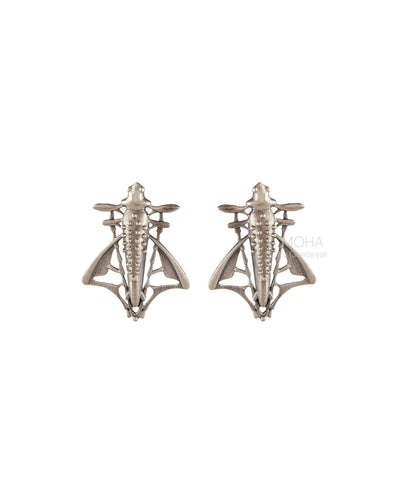 Sharaba Silver Stud Earrings - Big