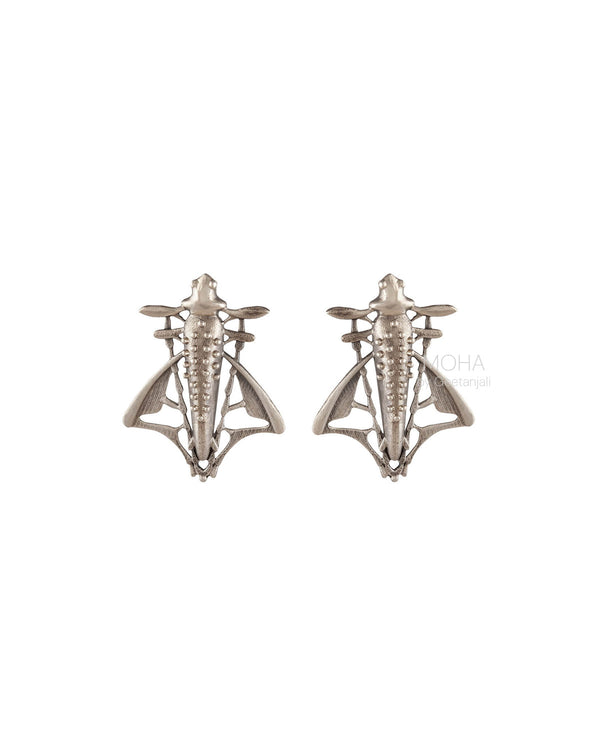 Sharaba Silver Stud Earrings - Big