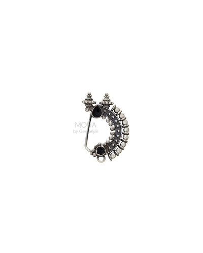 Temple Silver Nath Black (Clip On, Left) by MOHA