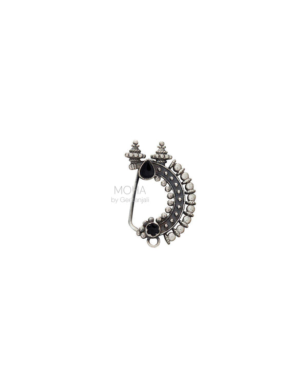 Temple Silver Nath Black (Clip On, Left) by MOHA