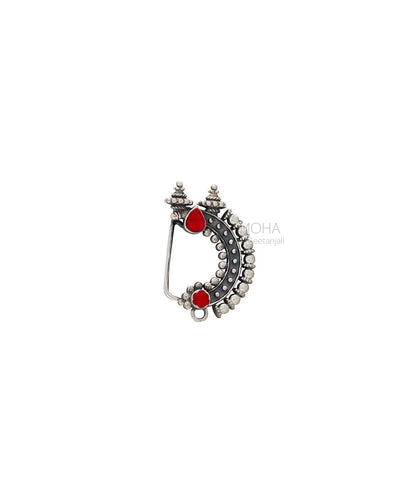 Temple Silver Nath Red (Clip On, Left) by MOHA