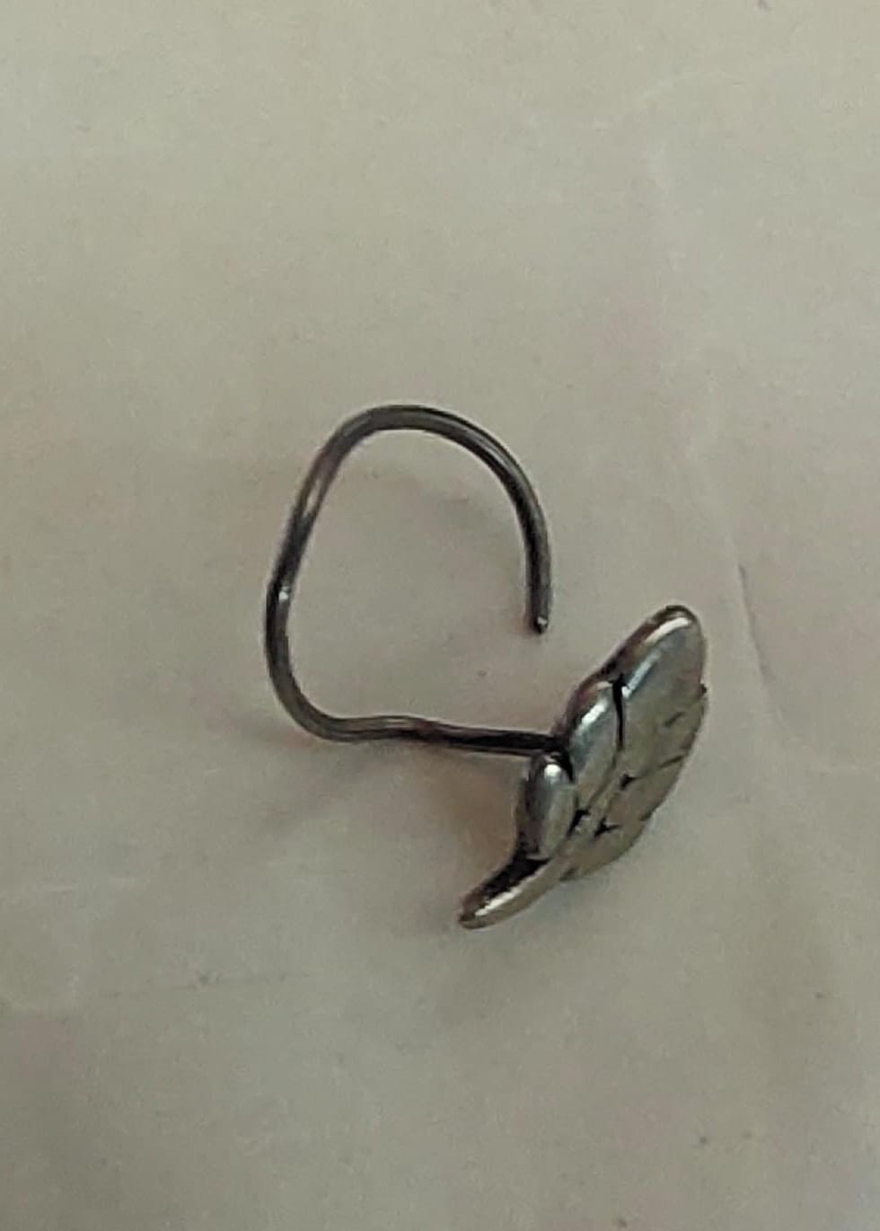 tiny leaf nose pin pierced by moha