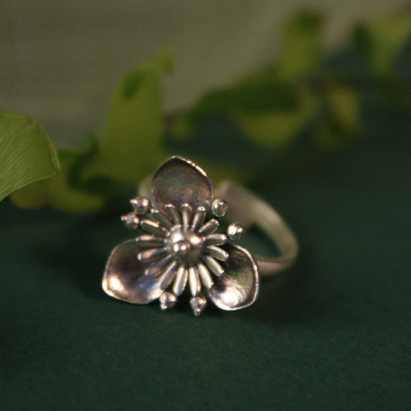 Triloki Silver finger Ring by MOHA