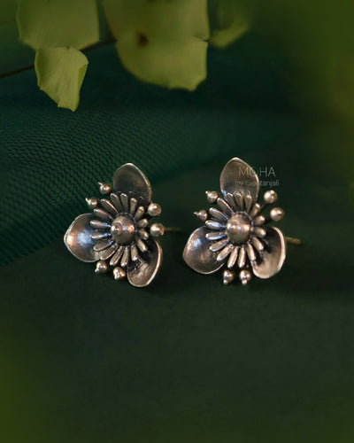 Triloki Silver Stud Earrings by MOHA
