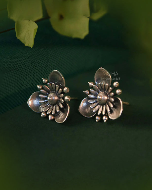 Triloki Silver Stud Earrings by MOHA