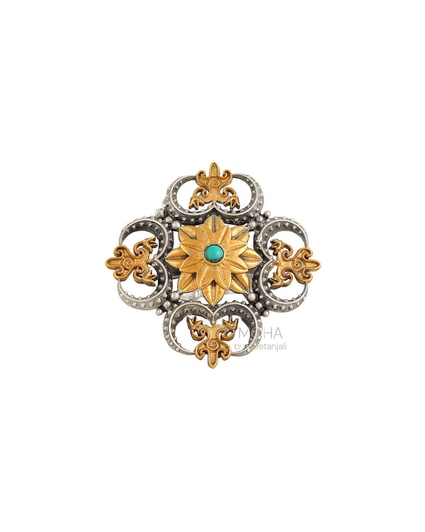 Triratna Mandala Silver Finger Ring