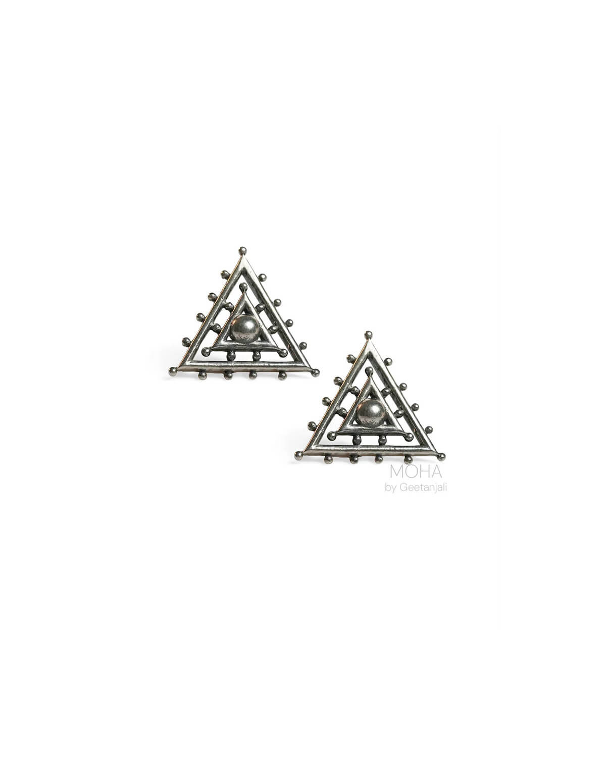 Trisha Silver Stud Earrings by MOHA