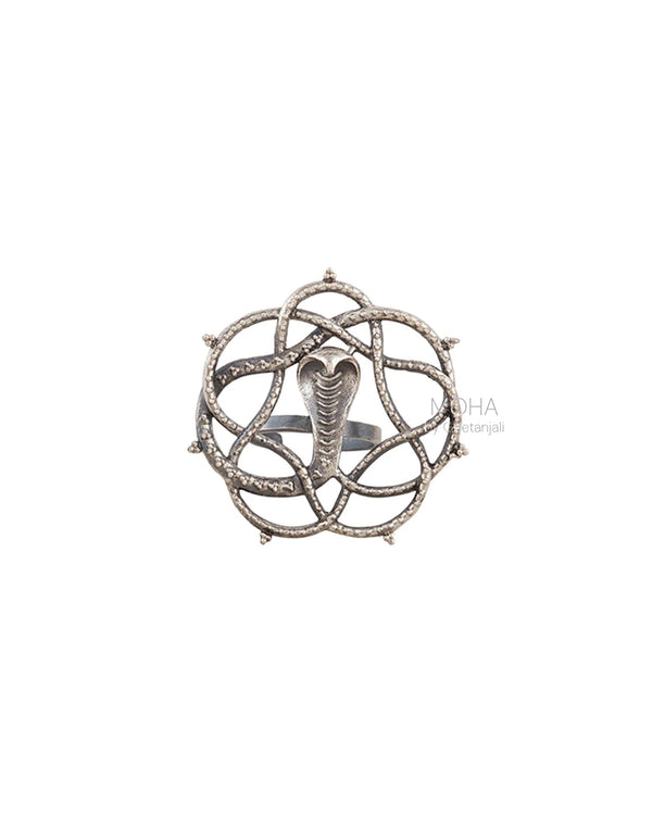 Vasuki Silver Finger Ring by MOHA