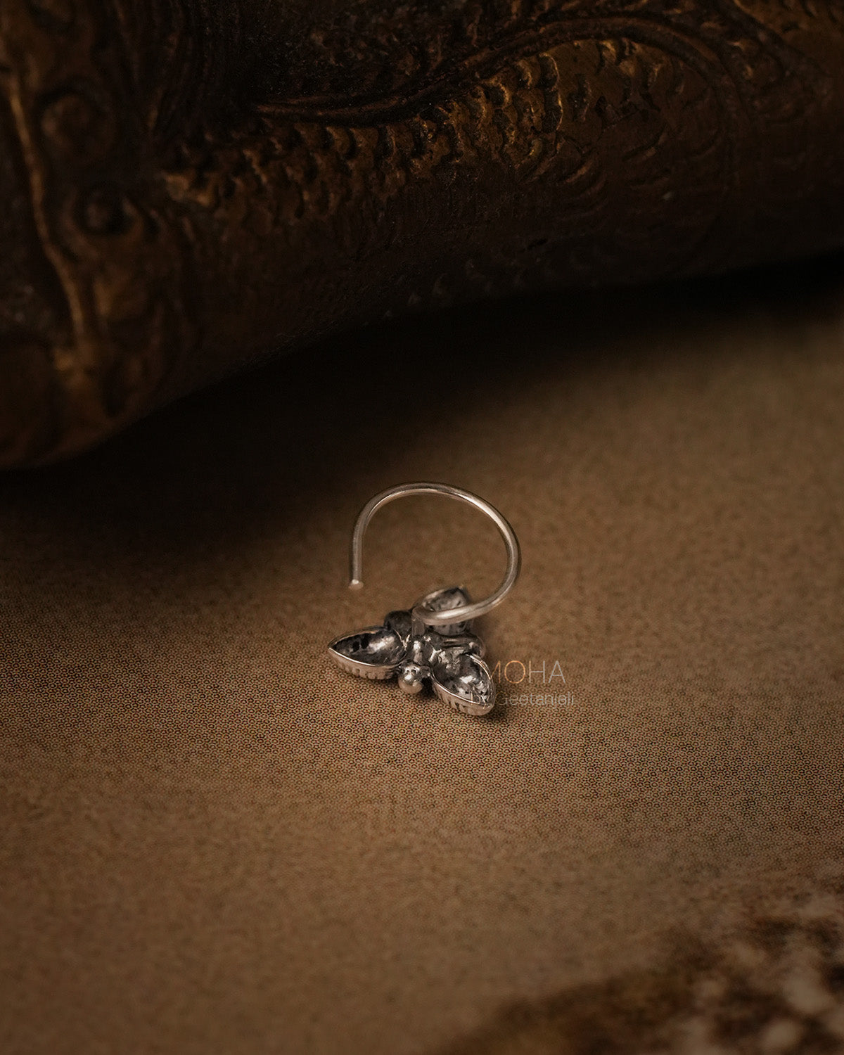 Vrinda Silver Nosepin by MOHA