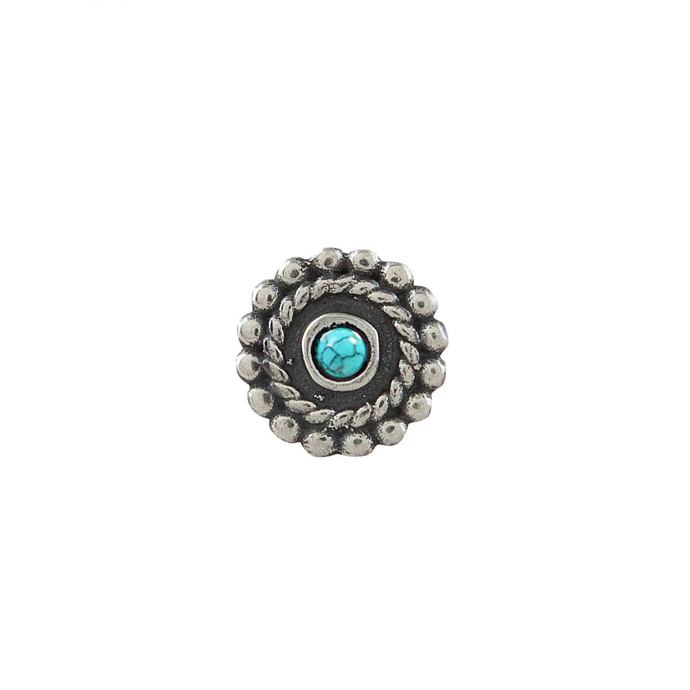 whorl silver pierced turquoise nosepin by moha