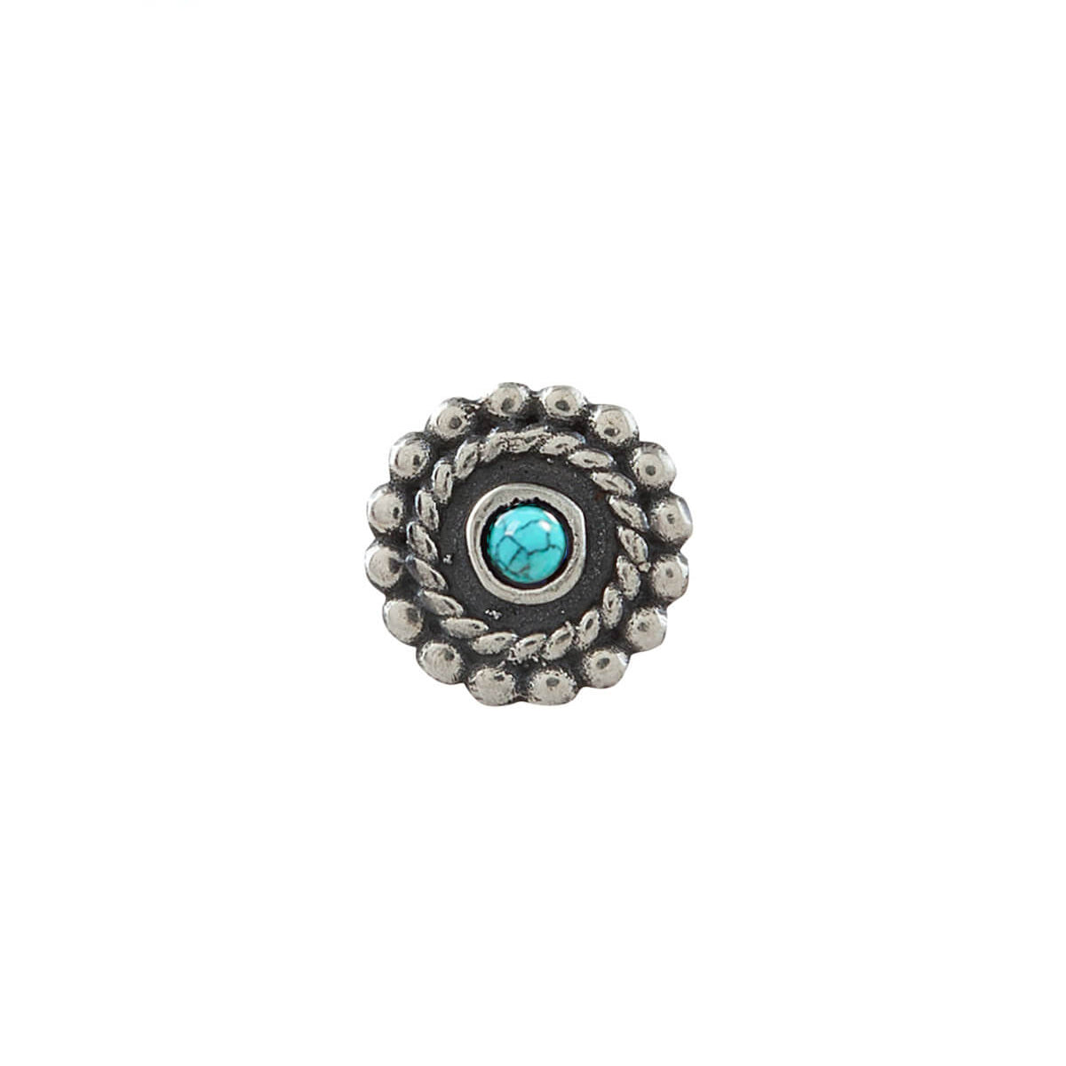 whorl silver pierced turquoise nosepin by moha