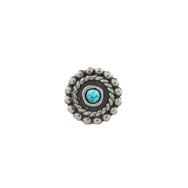 Whorl Silver Nosepin by MOHA - Turquoise