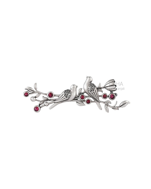 William Morris - Strawberry Thief Silver Double Finger Ring by Moha