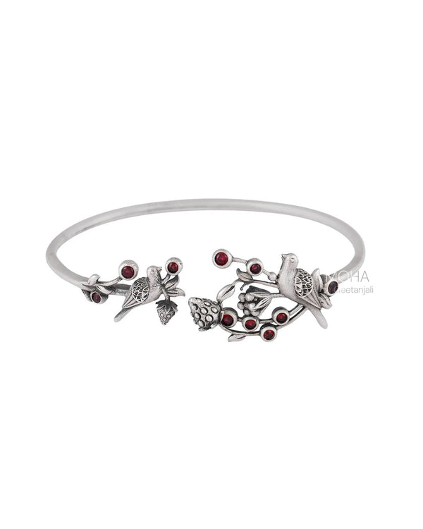William Morris - Strawberry Thief Partner Silver Bangle by Moha