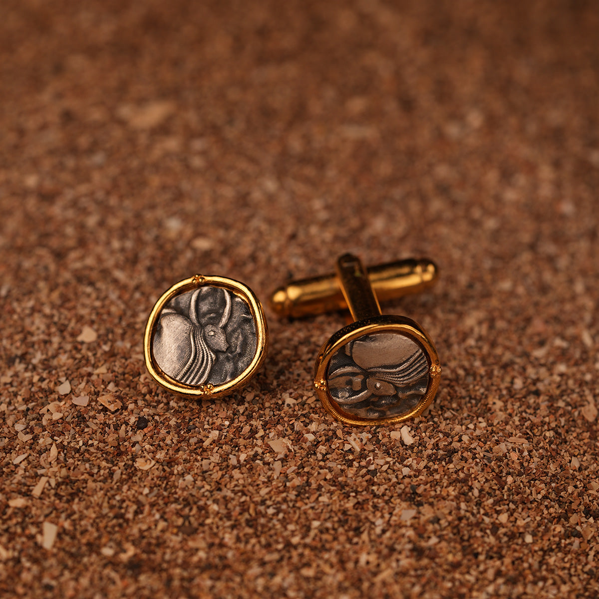 zebu silver cufflinks by moha