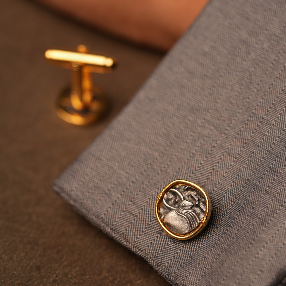 zebu silver cufflinks by moha